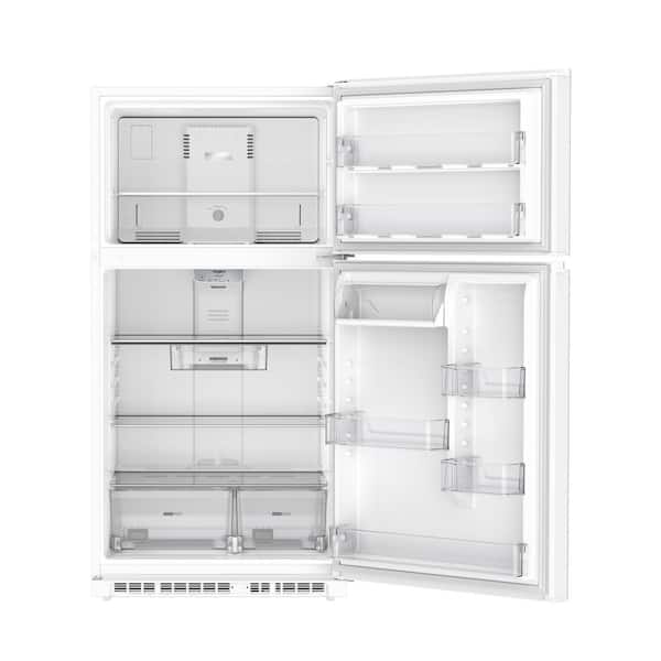 32.8 in. 21.3 cu. ft. Freestanding Top Freezer Refrigerator in White with Total Coverage Cooling