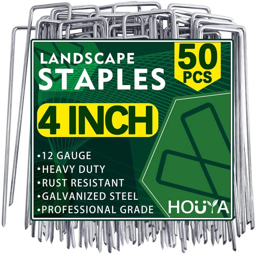 4 in. 12 Gauge Galvanized Steel Landscape Staples with Anti-Rust Design for Weed Barrier and Irrigation (50-Pack) price history on PriceWatchPro