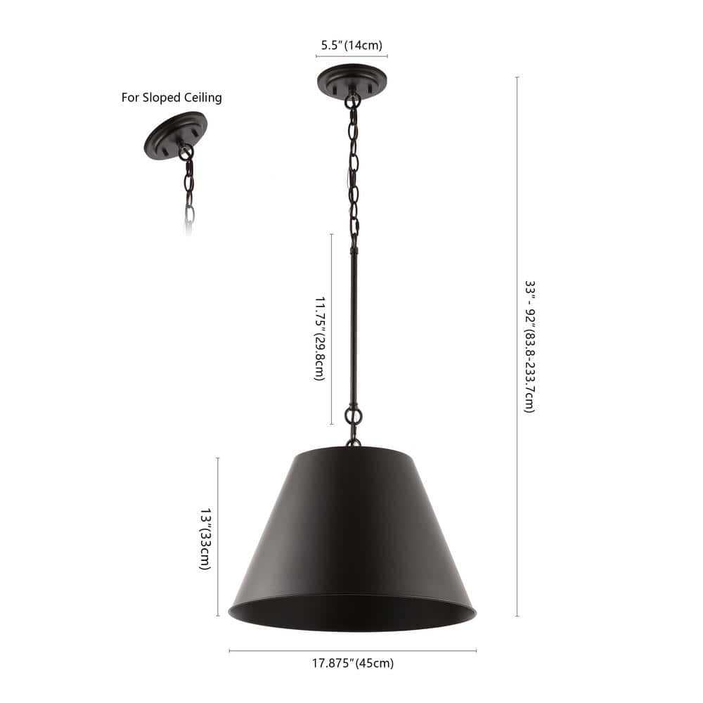 Henry 18" Industrial Farmhouse LED Pendant in Oil-Rubbed Bronze