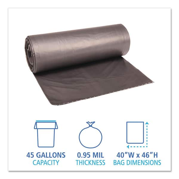 Linear Low Density Clear Recycled Can Liners, 45 gal, 1.5 mil, 40 x 46,  Clear, 10 Bags/Roll, 10 Rolls/Carton - Reliable Paper