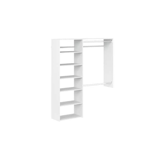 Closet Evolution 48 in. W - 96 in. W White Kids Convertible Wood Closet  System WH45 - The Home Depot