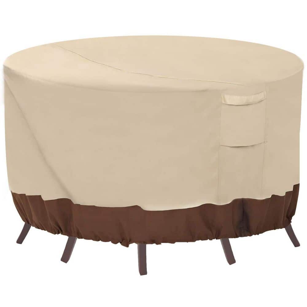 62 in. D x 28 in. H Waterproof Outdoor Table Chair Set Covers, Anti-Fading Cover for Outdoor Furniture Set, Beige, Brown price history on PriceWatchPro