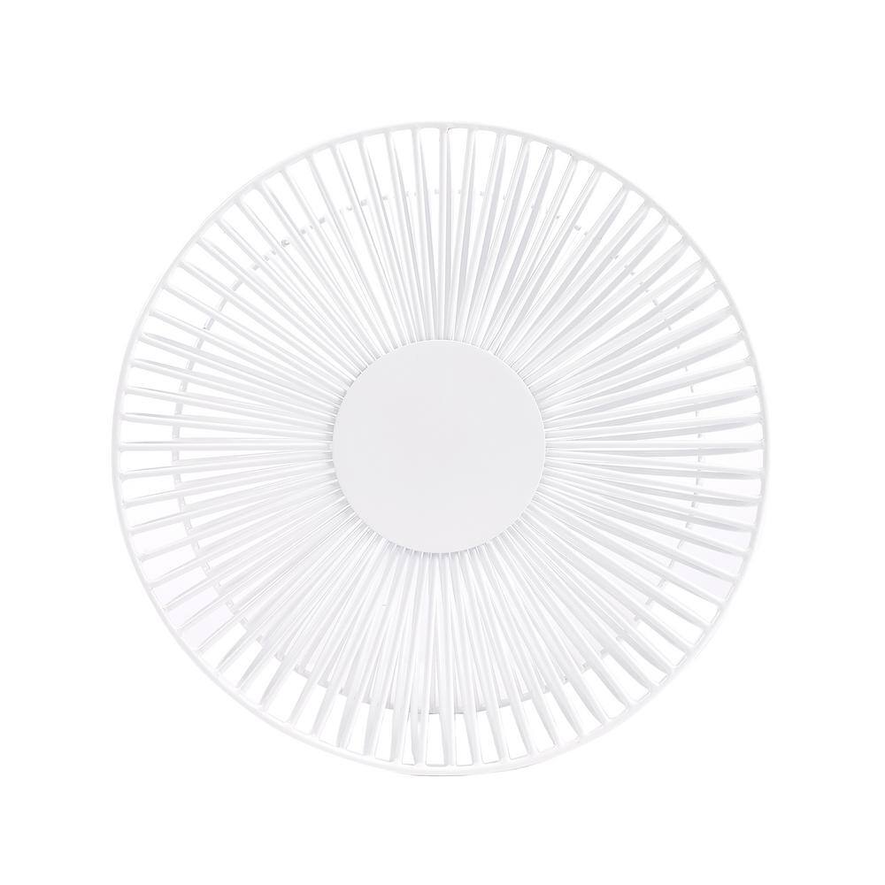 Nicholas Round White Metal and Glass Hourglass Side Table