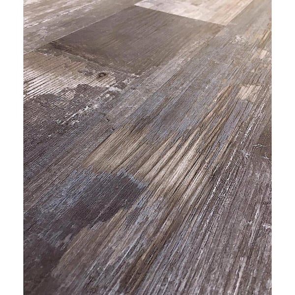Deco Products Reggae Beige Light Brown Light Blue Vinyl Plank Sample
