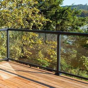 42 in. H x 54 in. W Aluminum Deck Railing Clear Tempered Glass Panel