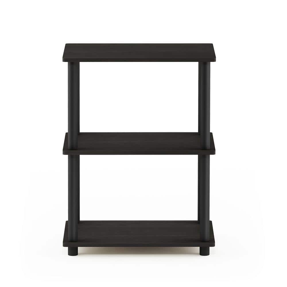 Espresso Black 3-Tier MDF and PVC Living Room Bookshelf
