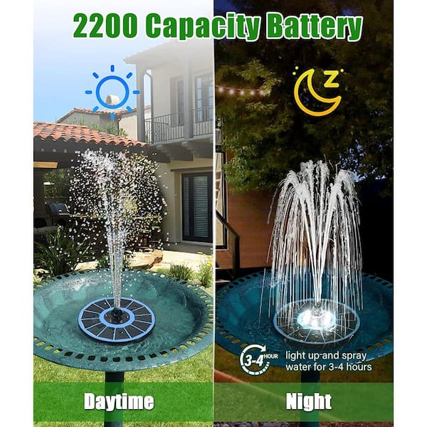 Floating Solar Water Fountain Pump LED Feature With Battery Storage