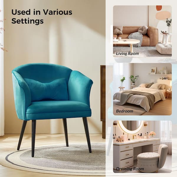 JAYDEN CREATION Richard Turquoise 26.5 in. W Wingback Chair JAYDEN CREATION Richard Turquoise 26.5 in. W Wingback Chair