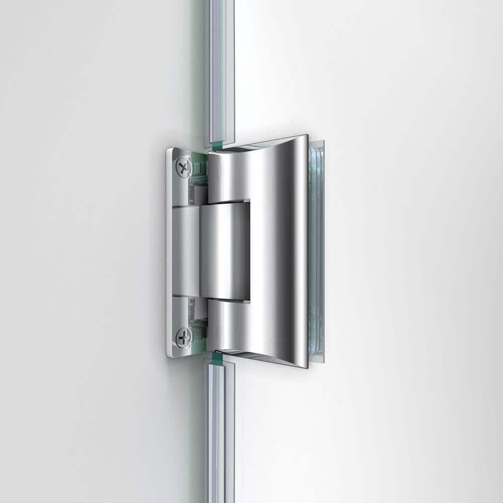 Unidoor Plus 61" Frameless Clear Glass Hinged Shower Door