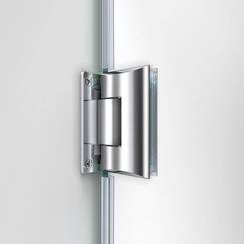Unidoor Plus 61" Frameless Clear Glass Hinged Shower Door