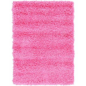 Solid Shag Taffy Pink 2 ft. x 3 ft. Area Rug