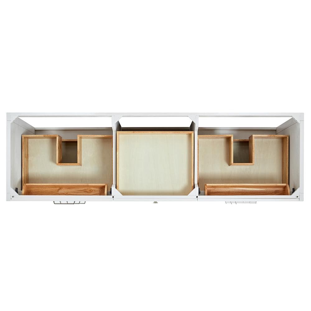 White Double Sink Bathroom Vanity with Carrara Quartz Top
