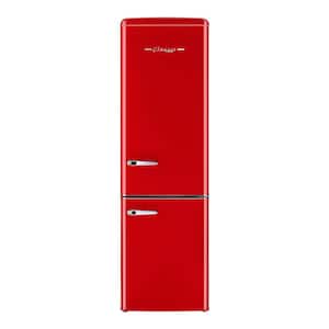 Classic Retro 21.6 in. 8.7 cu. ft. Retro Bottom Freezer Refrigerator in Candy Red, ENERGY STAR