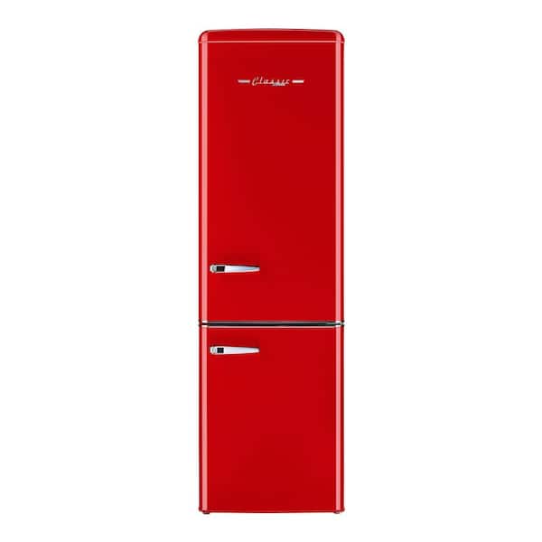Unique Appliances Classic Retro 21.6 in. 8.7 cu. ft. Retro Bottom Freezer Refrigerator in Candy Red, ENERGY STAR