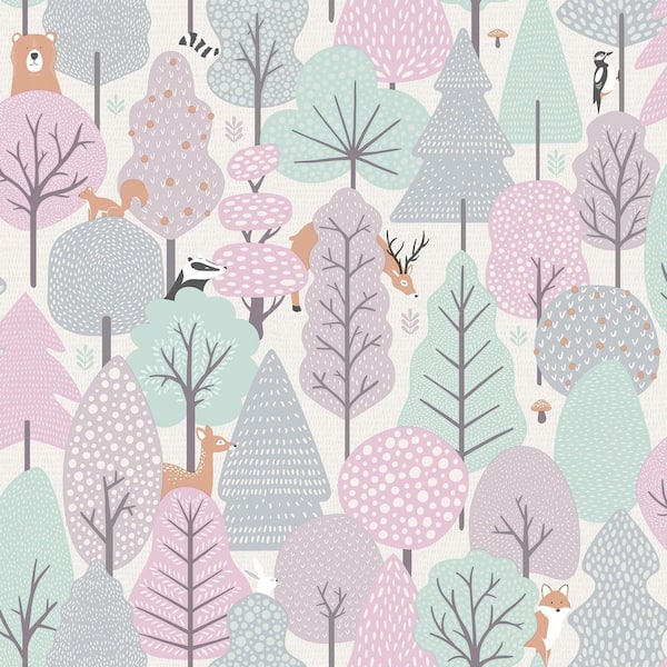 Chesapeake Pink Quillen Forest Wallpaper Matte Non-Pasted Wallpaper Sample