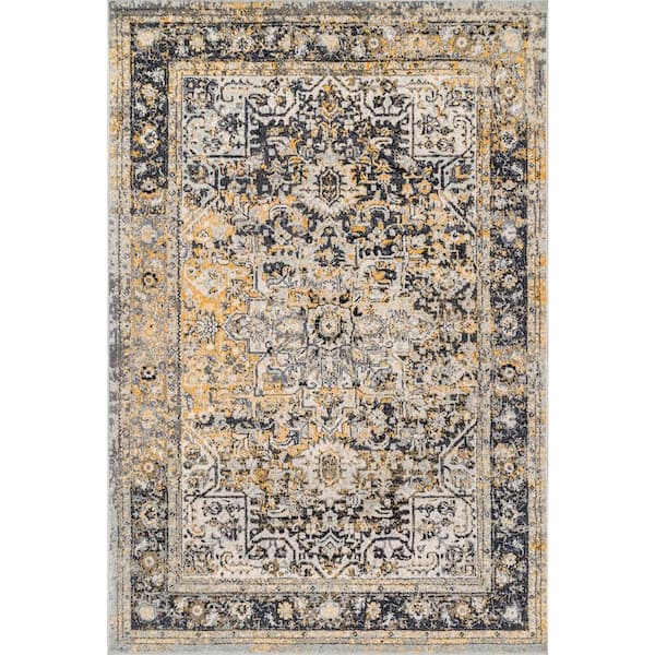 nuLOOM Persian Vintage Raylene Gold 6 ft. 7 in. x 9 ft. Area Rug