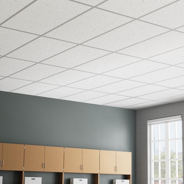 2 ft. x 4 ft. Radar White Square Edge Lay-In Ceiling Tile, case of 8 (64 sq. ft)