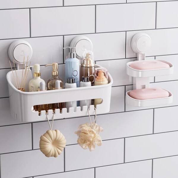4-Layer Rotating Transparent Suction Cups Wall Mounted Organizer...