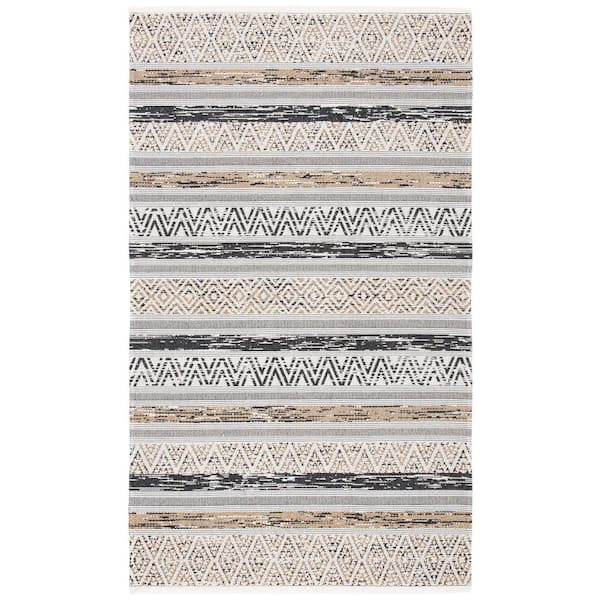 Augustine Ivory/Taupe 4 ft. x 6 ft. Chevron Western Area Rug
