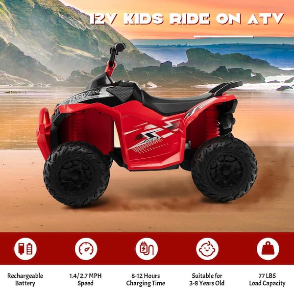Costway 12-Volt Battery Powered Kids Ride On ATV Electric 4