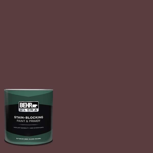 BEHR ULTRA 1 qt. #PPU1-02 Divine Wine Semi-Gloss Enamel Exterior Paint & Primer