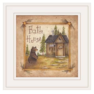 Bath House and Bear by Unknown 1 Piece Framed Graphic Print Typography Art Print 13 in. x 13 in. .