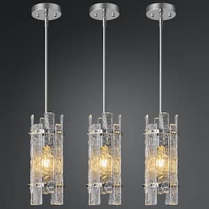 Home Lighting 3-Light Chrome Modern Crystal Pendant Lighting Glass Chandeliers for Bedroom JP-086