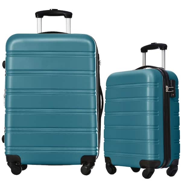 Merax Dark Green 2-Piece Expandable ABS Hardshell Spinner Luggage Set with TSA Lock