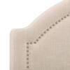 CorLiving Florence Cream Fabric King Bed Frame with Arched Headboard and Nailhead Trim Accents FLR-524-K