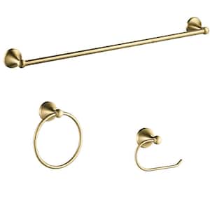 3 -Piece Bath Hardware Set with Included Mounting Hardware in Brushed Gold