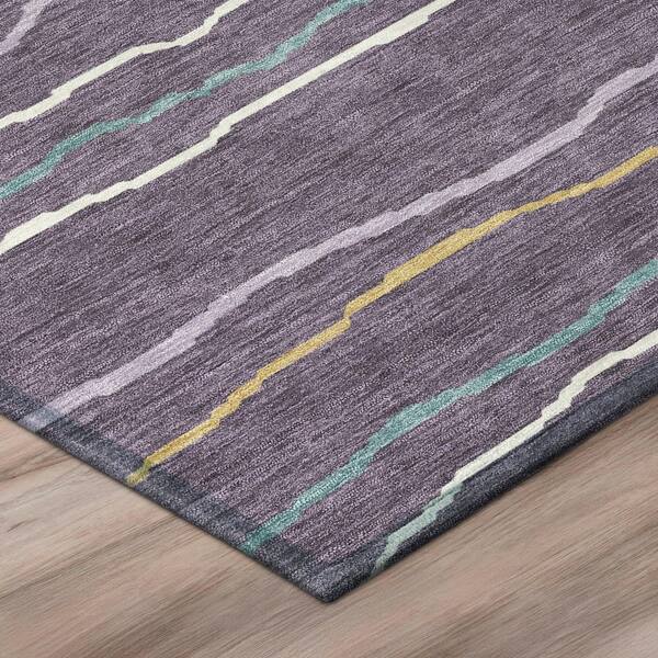 Chantille Machine Washable Indoor/Outdoor Abstract ACN2974 Plum 3 ft. x 4 ft. Area Rug