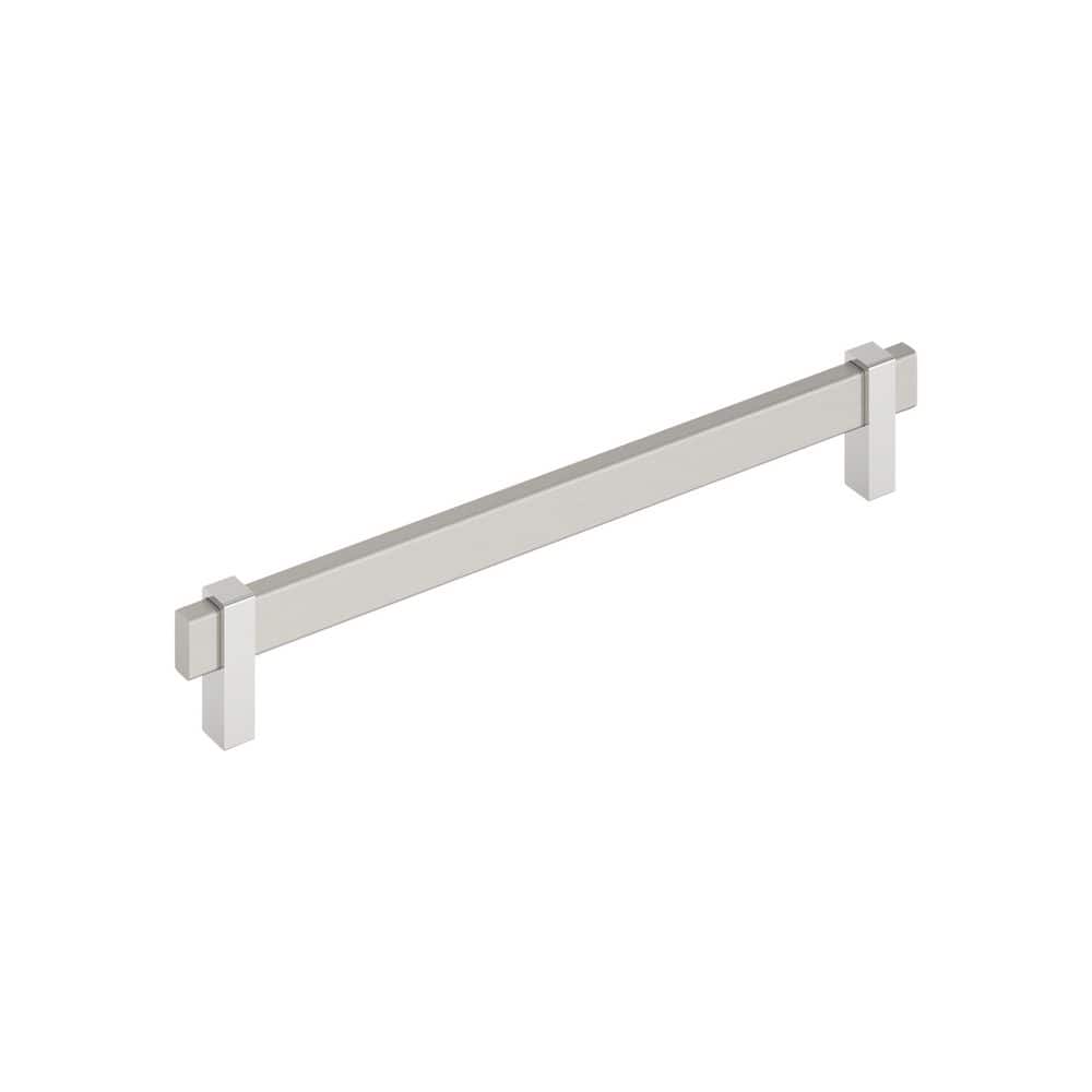 Mulino 8-13/16 in. (224mm) Center-to-Center Modern Satin Nickel/Polished Chrome Bar Cabinet Pull price history on PriceWatchPro