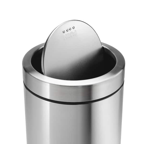 55L Swing Top Commercial Trash Can, Brushed Stainless Steel