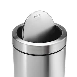 55 Liter Swing Top Commercial Trash Can, Brushed Stainless Steel