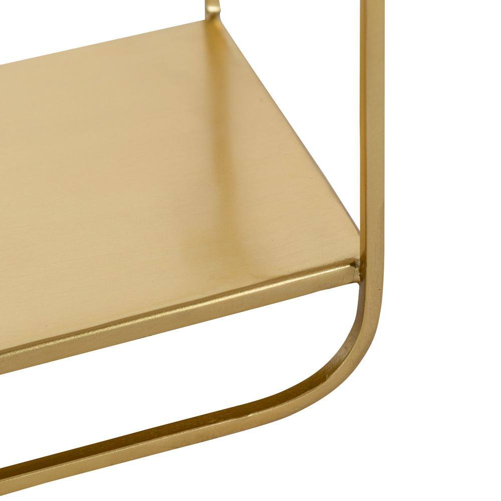 Gold Metal Floating Cube Wall Shelves Set