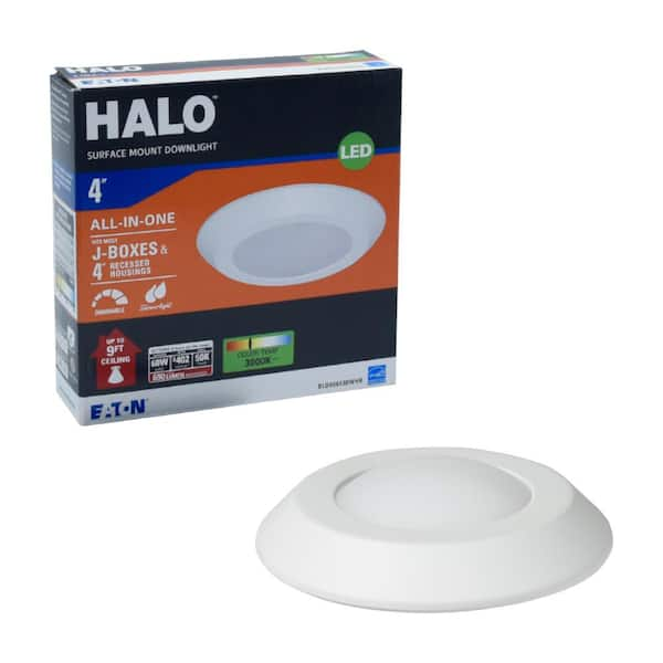 HALO BLD 4 in. White Integrated LED Recessed Ceiling Mount Light Trim 3000K Soft White