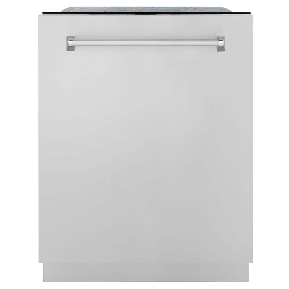 ZLINE Kitchen and Bath Monument Series 24 in. Top Control 6-Cycle Tall Tub Dishwasher with 3rd Rack in Stainless Steel