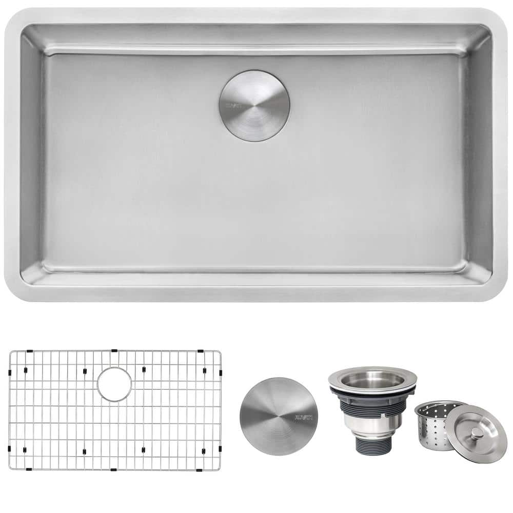 Ruvati 35" Stainless Steel Drop-In Single Bowl Kitchen Sink