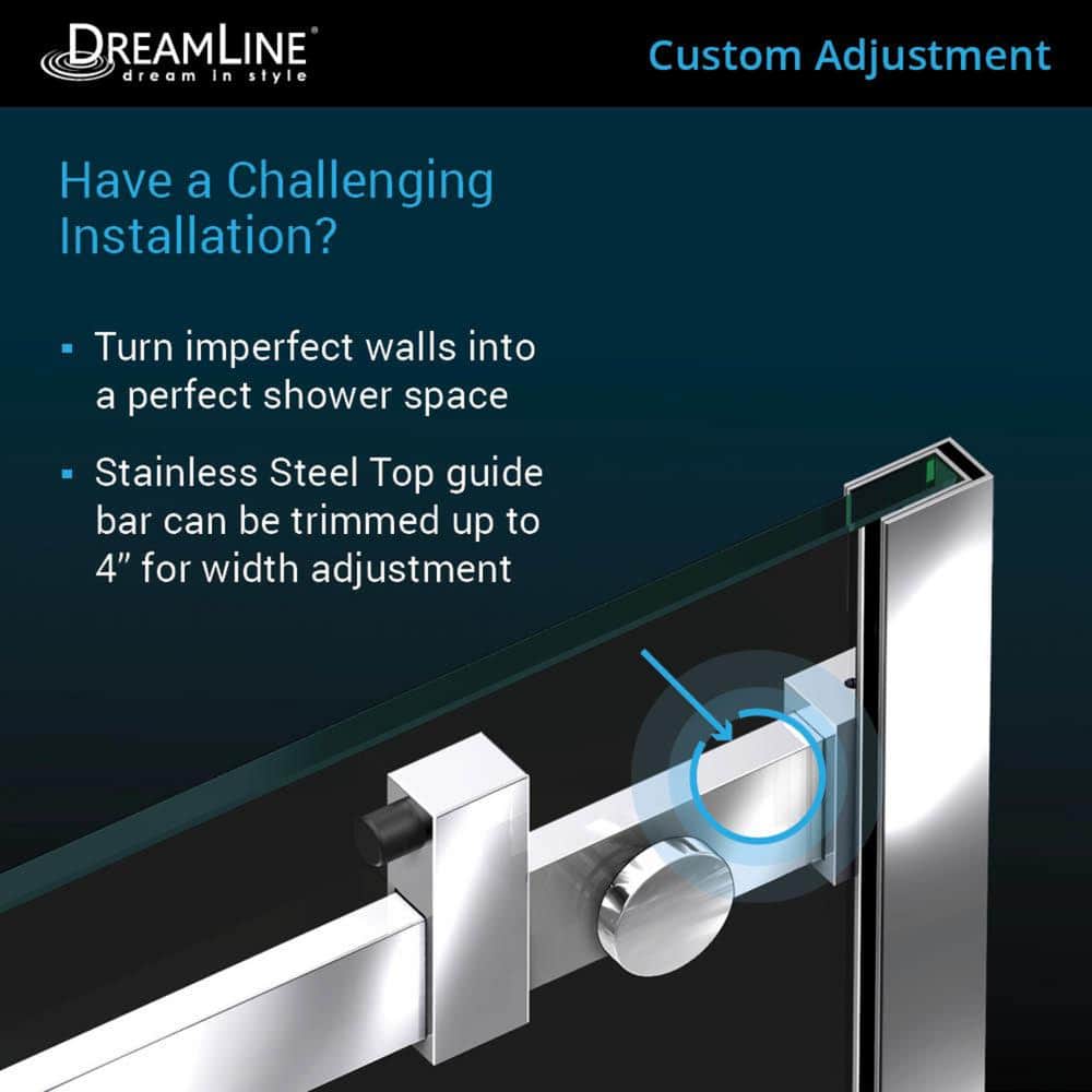 Matte Black Frameless Sliding Shower Door with Clear Glass