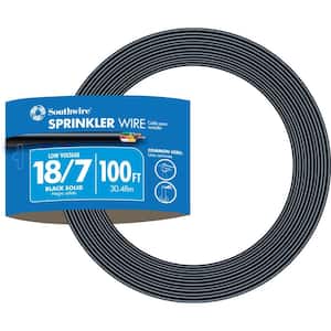 100 ft. 18/7 Black Solid UL Burial Sprinkler System Wire