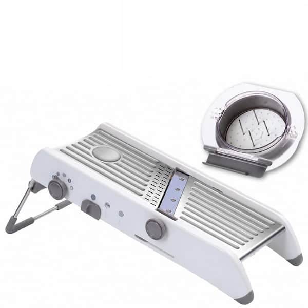 Adjustable Stainless Steel Mandoline Slicer with Waffle Blade, Vegetable Chopper and French Fry Cutter