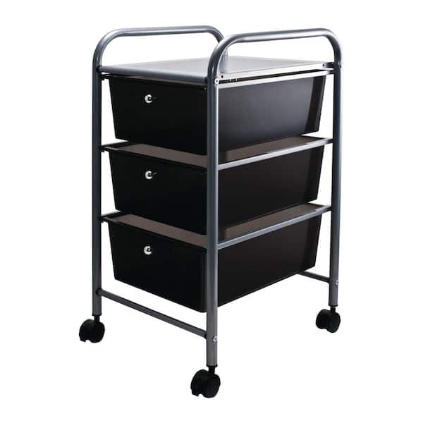 Advantus 3-Drawer Metal File Organizer Cart in Black
