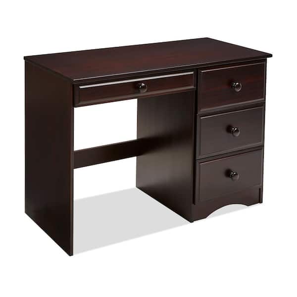 Unbranded 44 in. Rectangular Cappuccino 4 Drawer Writing Desk with Solid Wood Material