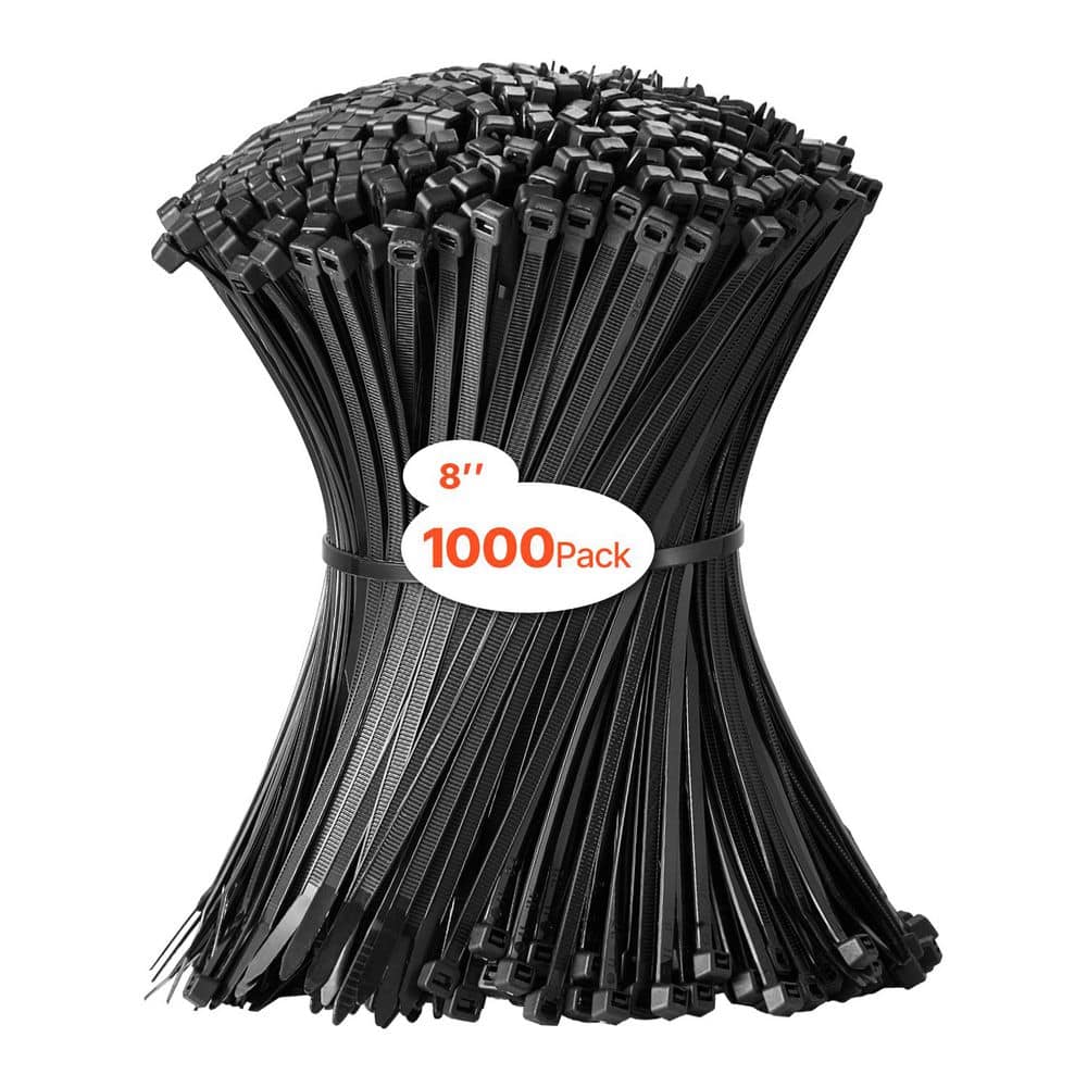 1000 Pack Cable Zip Ties, 8-in. Heavy Duty Cable Wire Ties with 45LBS. Tensile Strength, Self-Locking Nylon Tie Wraps price history on PriceWatchPro