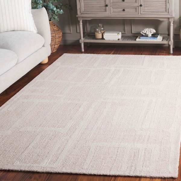 Abstract 8 ft. x 10 ft. Natural/Ivory Abstract Lines Area Rug