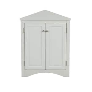 17.2 in. W x 17.2 in. D x 31.5 in. H Gray Triangle Bathroom Storage Linen Cabinet with Adjustable Shelves for home
