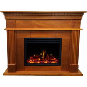 Cambridge Shelby 47.8 in. Freestanding Fireplace Mantel in Teak  CAM4815-1TEKCRS - The Home Depot