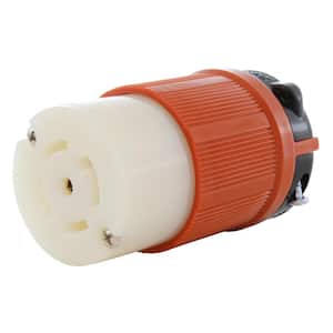 NEMA L22-30R 30A 3-Phase Y 277/480-Volt 5-Prong Locking Female Connector in Orange with UL, C-UL Approval