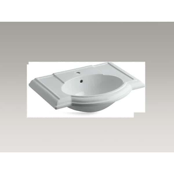 Devonshire Vitreous China Pedestal Combo Bathroom Sink with 8 in. Widespread Faucet Holes in Biscuit with Overflow Drain Devonshire Vitreous China Pedestal Combo Bathroom Sink with 8 in. Widespread Faucet Holes in Biscuit with Overflow Drain