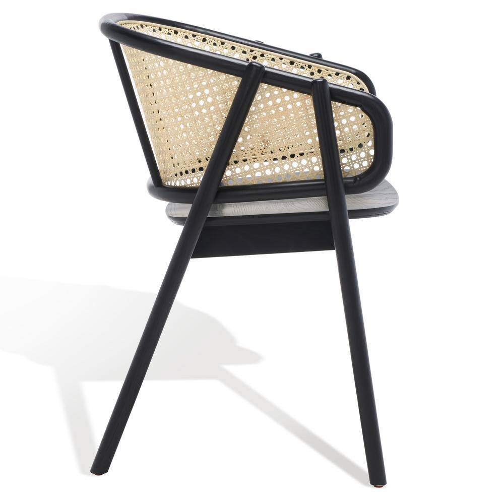 Emmy Black and Natural Rattan Cane Dining Chair